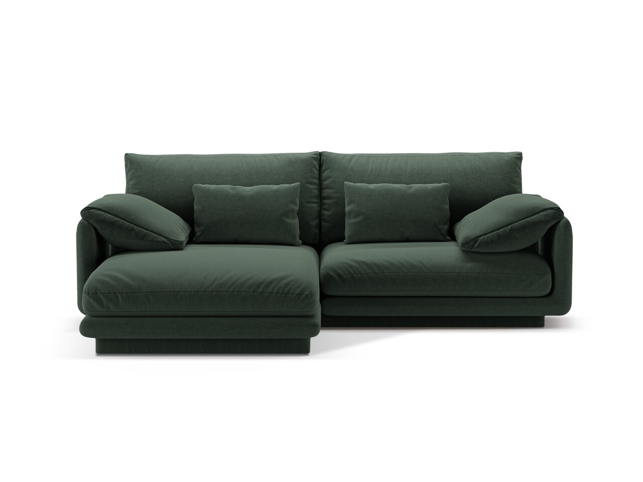 Coltar stanga 3 locuri, Torino-211, Micadoni Home, 220x170x83 cm, tesatura structurata chenille, verde muschi - imagine 7
